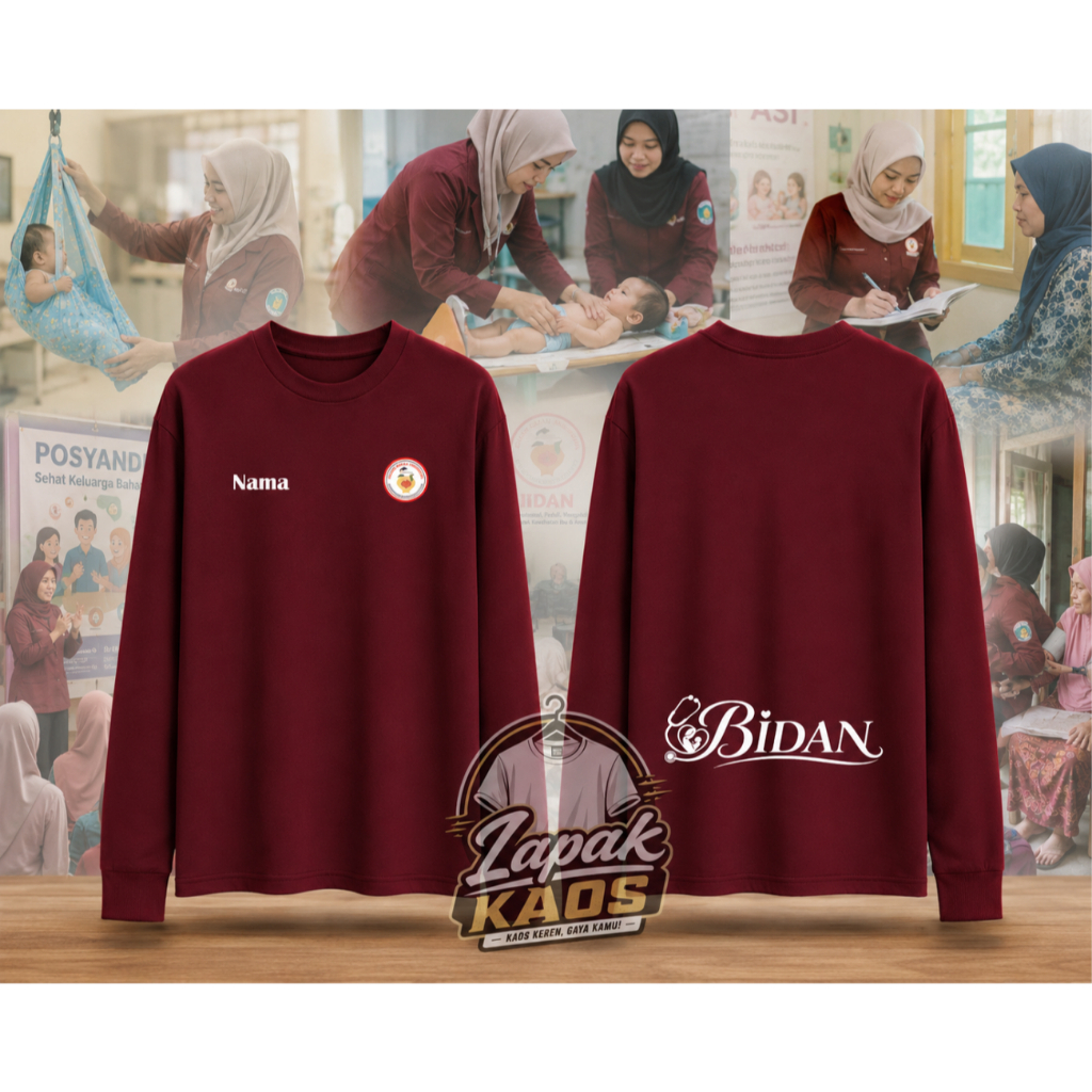 Kaos Bidan / Tshirt Kaos Bidan / Kaos BIdan Indonesia Free Nama Bahan Premium Type 2