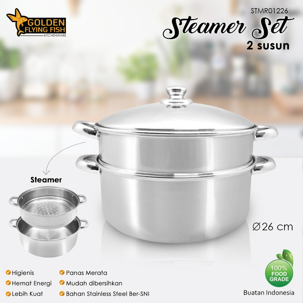 Golden Flying Fish Stainless Stell Steamer 2 susun