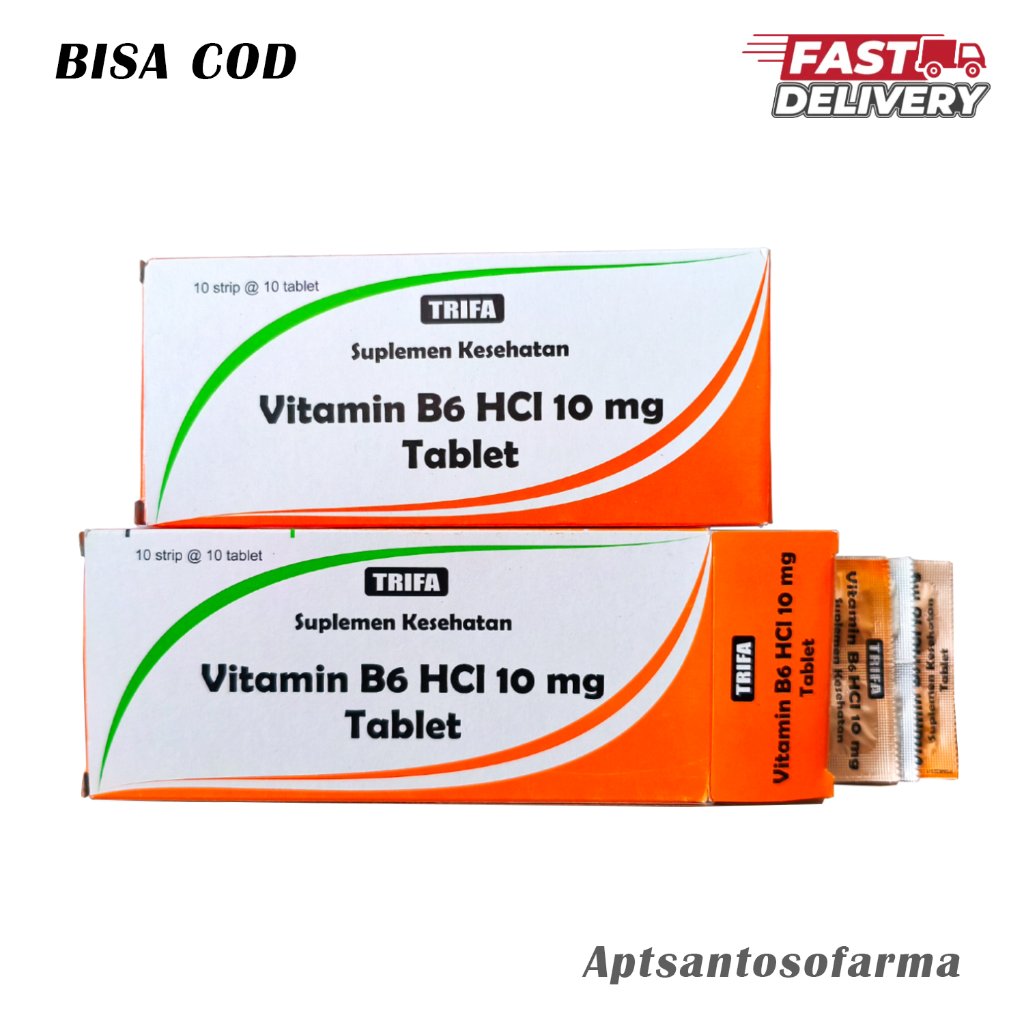Trifa Vitamin B6 10mg Box | Vitamin B6 10 mg | Suplemen Vitamin B6