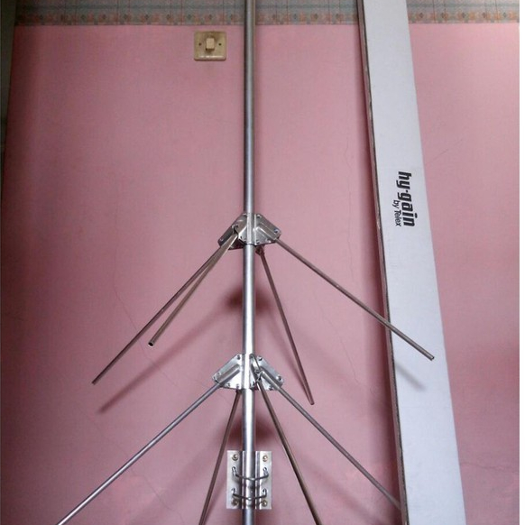 PAKET ANTENA OUTDOOR V2R SPOEL PERAK VHF 145MHZ DENGAN KABEL RG58 15M UNTUK HT CHINA
