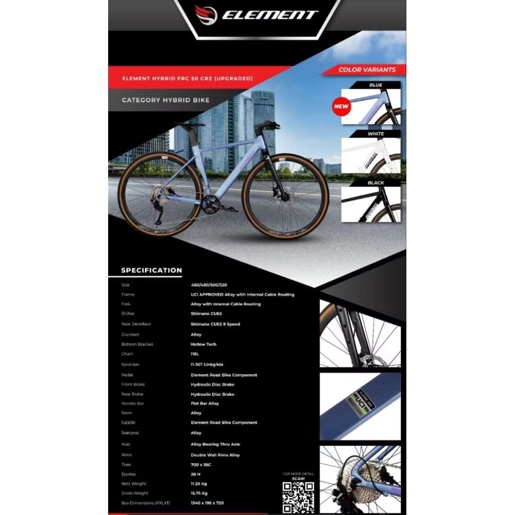 Sepeda Road Bike Balap Element frc 50 CRZ