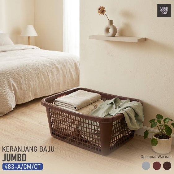 KERANJANG BAJU JUMBO / KERANJANG BAJU PLASTIK / KERANJANG BAJU SEGI - GOODGOODSO