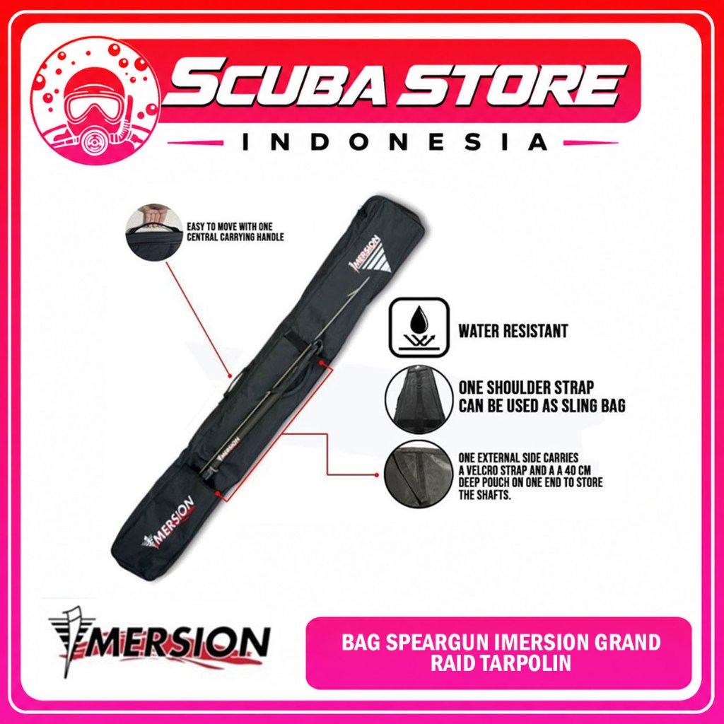 Speargun Bag Imersion Grand Raid Tarpolin 170cm X 21cm Tas Panjang Tembak Ikan Spearfishing Spearo