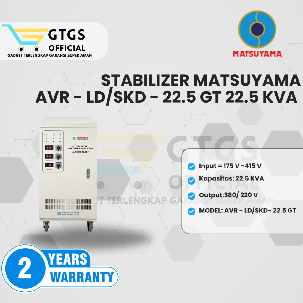 Stabilizer Matsuyama  AVR - LD/SKD - 22.5 GT 22.5 KVA