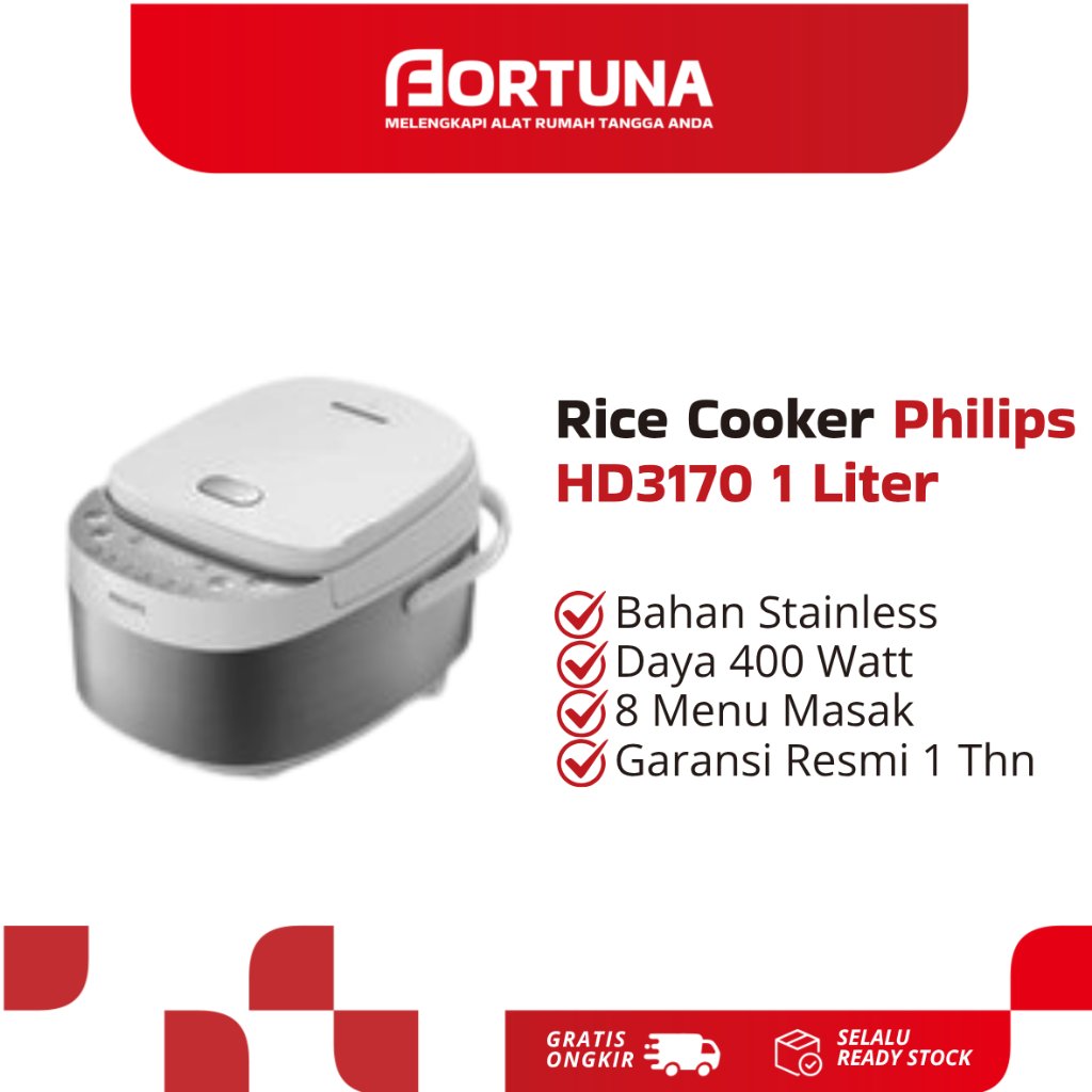 Rice Cooker Philips HD3170 1 Liter Mini Rice Cooker Penanak Nasi