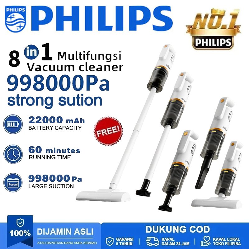 PHILIPS 980000Pa Vacum Cleaner Penyedot Debu /Handheld Portable/Pengisian USB