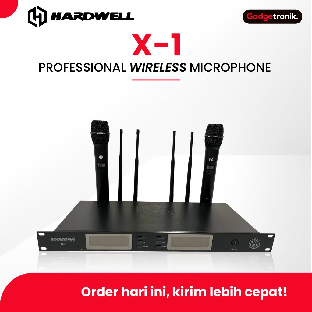 MIC WIRELESS HARDWELL X-1 HANDHELD ORIGINAL / PROFESSIONAL WIRELESS MICROPHONE HARDWELL X1 / DUAL MI