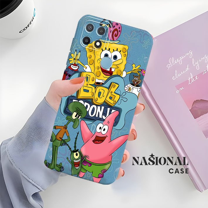 Cassing Compatible Hp OPPO A15/OPPO A15S Motif Spongebob Keren Kekinian