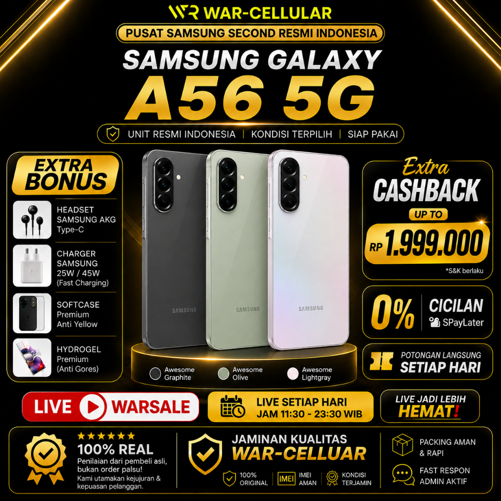 SEIN | SAMSUNG GALAXY A56 5G 8/256GB & 12/256GB SECOND RESMI INDONESIA | BUKAN HP INTER