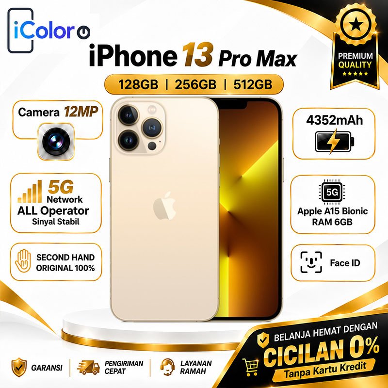 iPhone 13 Pro Max 128GB 256GB 512GB Secondhand Normal Full set Original 100% ex internasional Apple