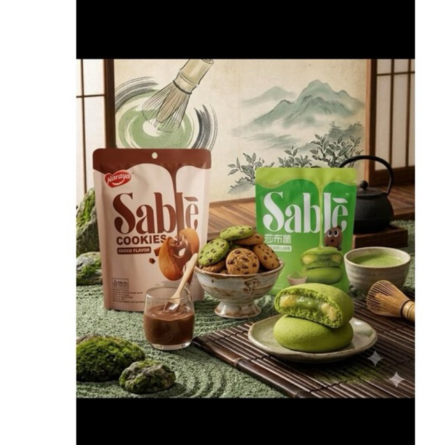 Naraya Sable Cookies Matcha Chocolate 40gr Halal