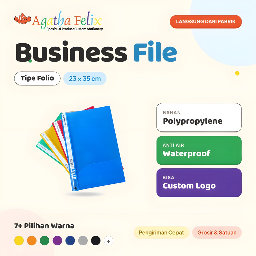 Map Business File F4 | Map Plastik Business File F4 | Business File F4 - Tebal 0.18 mic | Agatha Fel