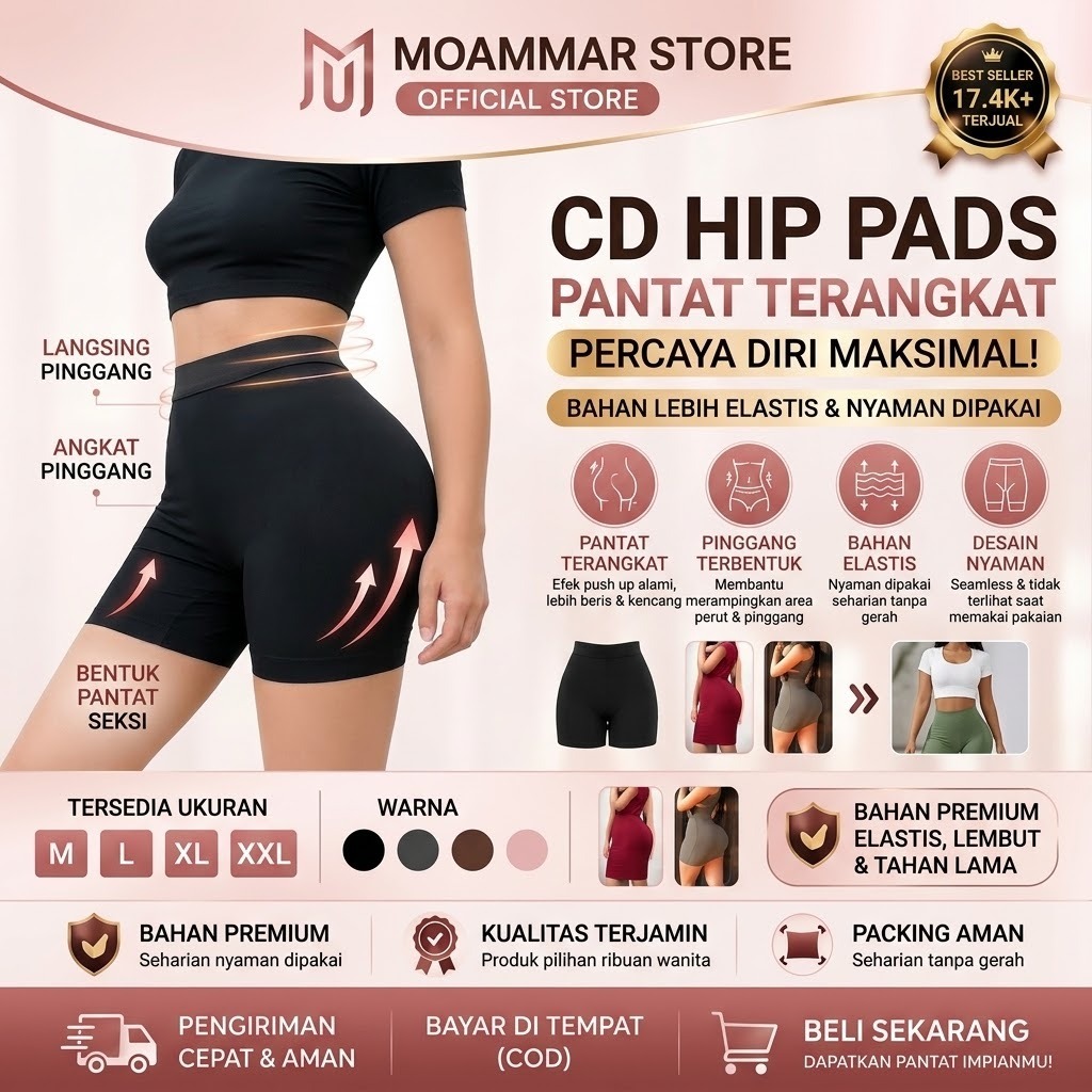CD Busa Pantat & Pinggul — Celana Busa Pengangkat Pantat & Pembentuk Pinggul Instant