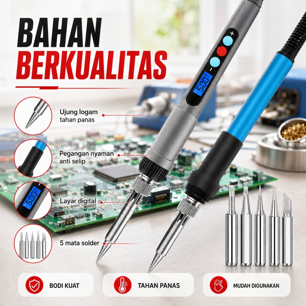Solder Listrik Adjustable Suhu Alat Solder Timah Perlengkapan Pengeluaran Solder Bisa Atur Temperatu