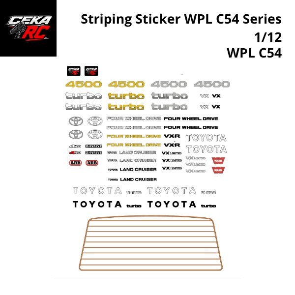 Striping Sticker WPL C54 Skala 1:12 Aksesoris RC