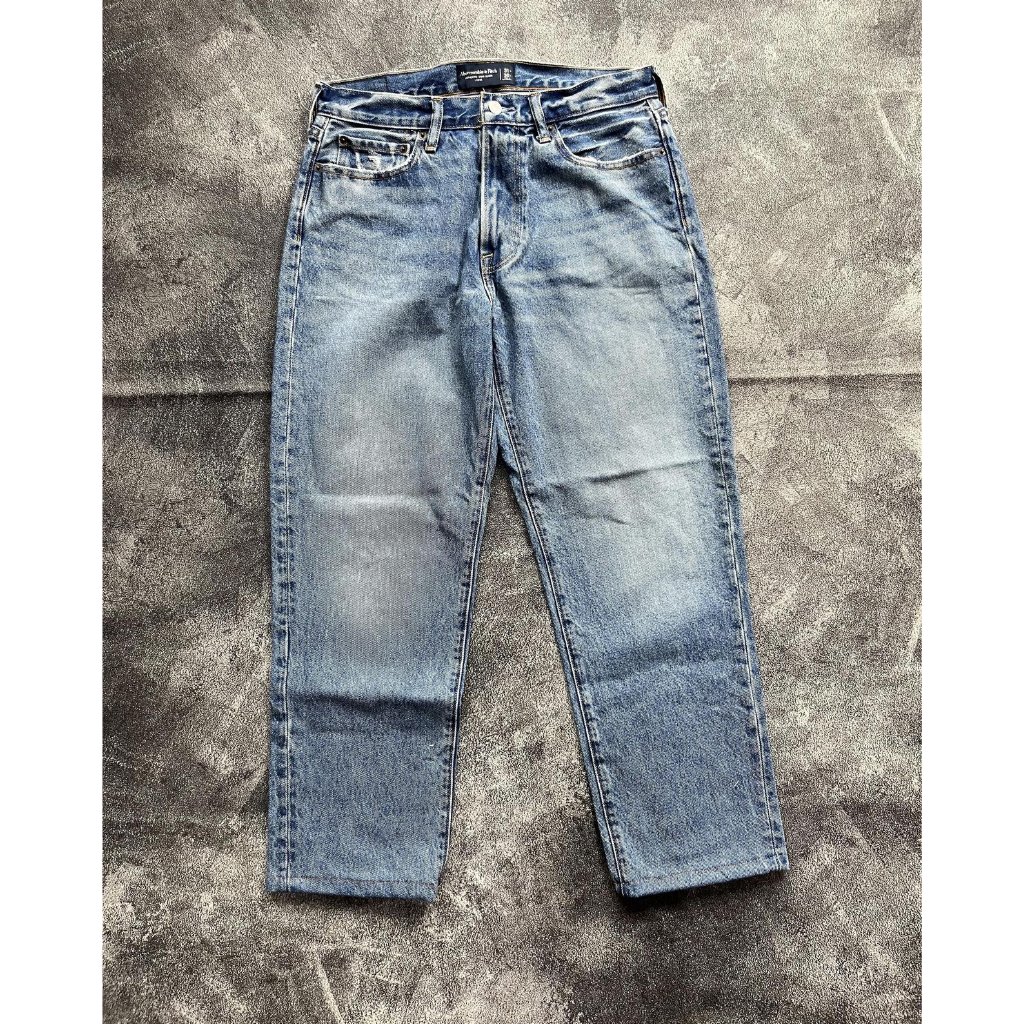 Abercrombie Fitch Celana Panjang Jeans Deep Blue Faded Size 33 Denim Blue
