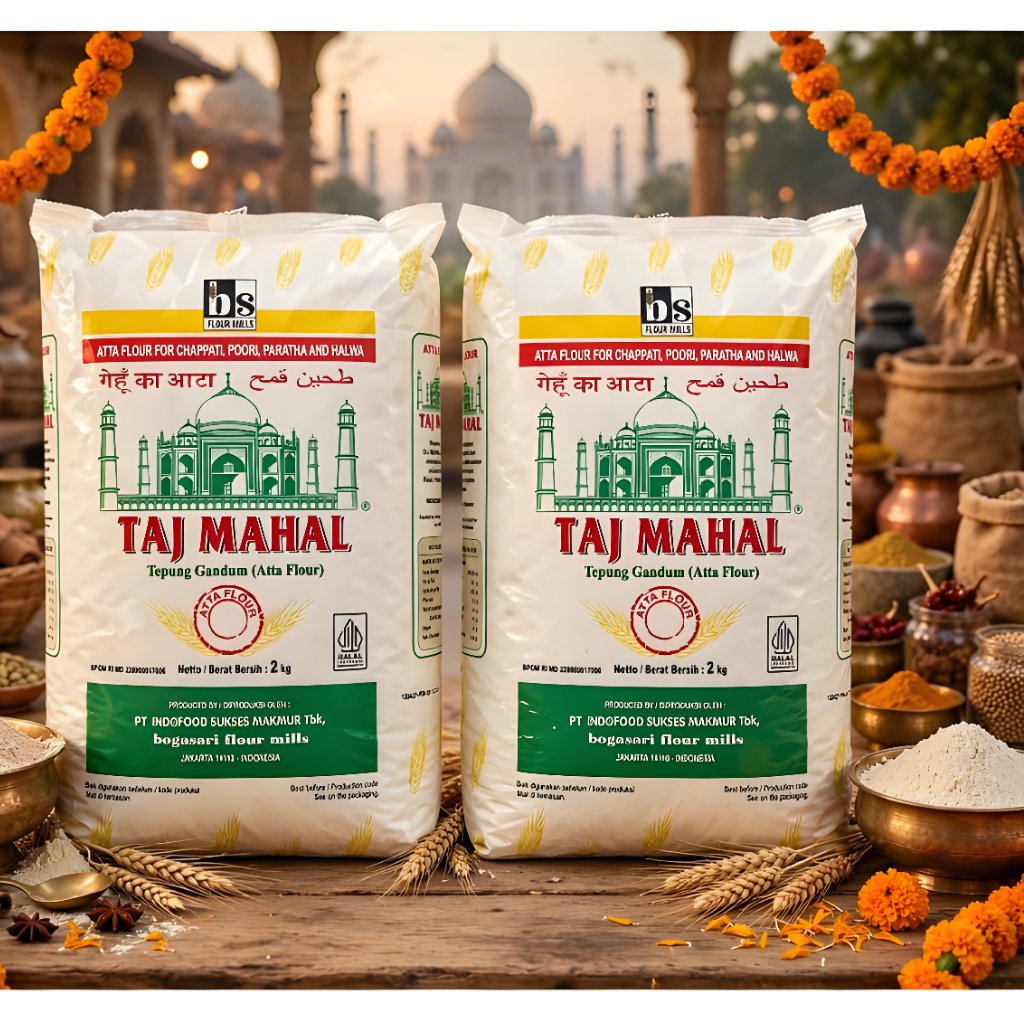 Tepung Gandum Taj Mahal (Atta flavour) || Tepung Taj Mahal Kemasan Asli 2Kg || Bogasari Taj Mahal 2K