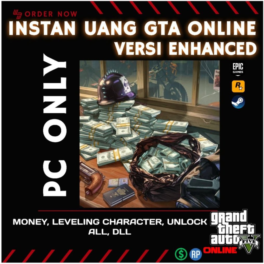 (GARANSI) GTA CASH GTA 5 ONLINE Enhanced UANG Grand Theft Auto V PC