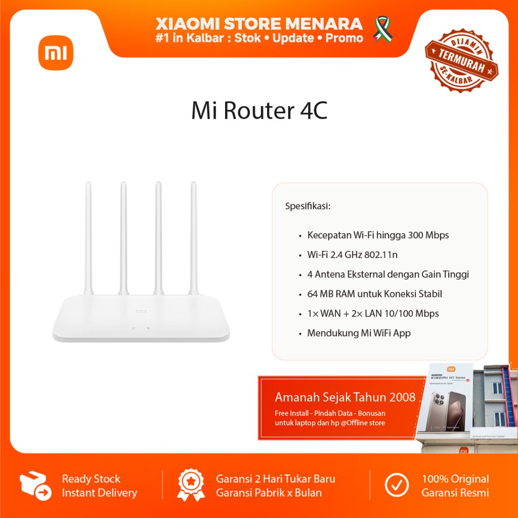 Mi Router 4C - Garansi Resmi