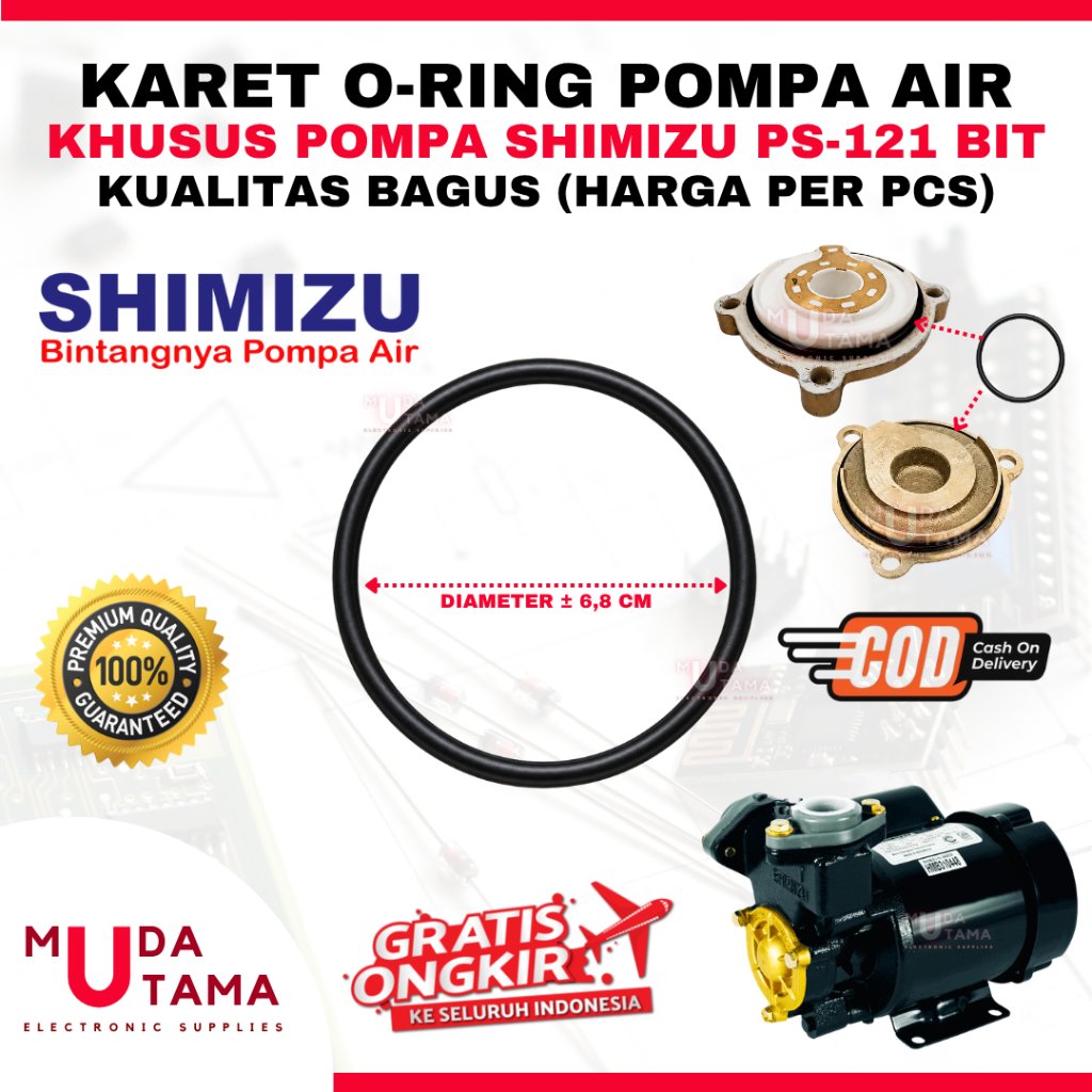 SEAL O-RING IMPELLER POMPA AIR SHIMIZU PS121BIT PS 121 BIT - KARET SEAL POMPA AIR SHIMIZU PS 121BIT 