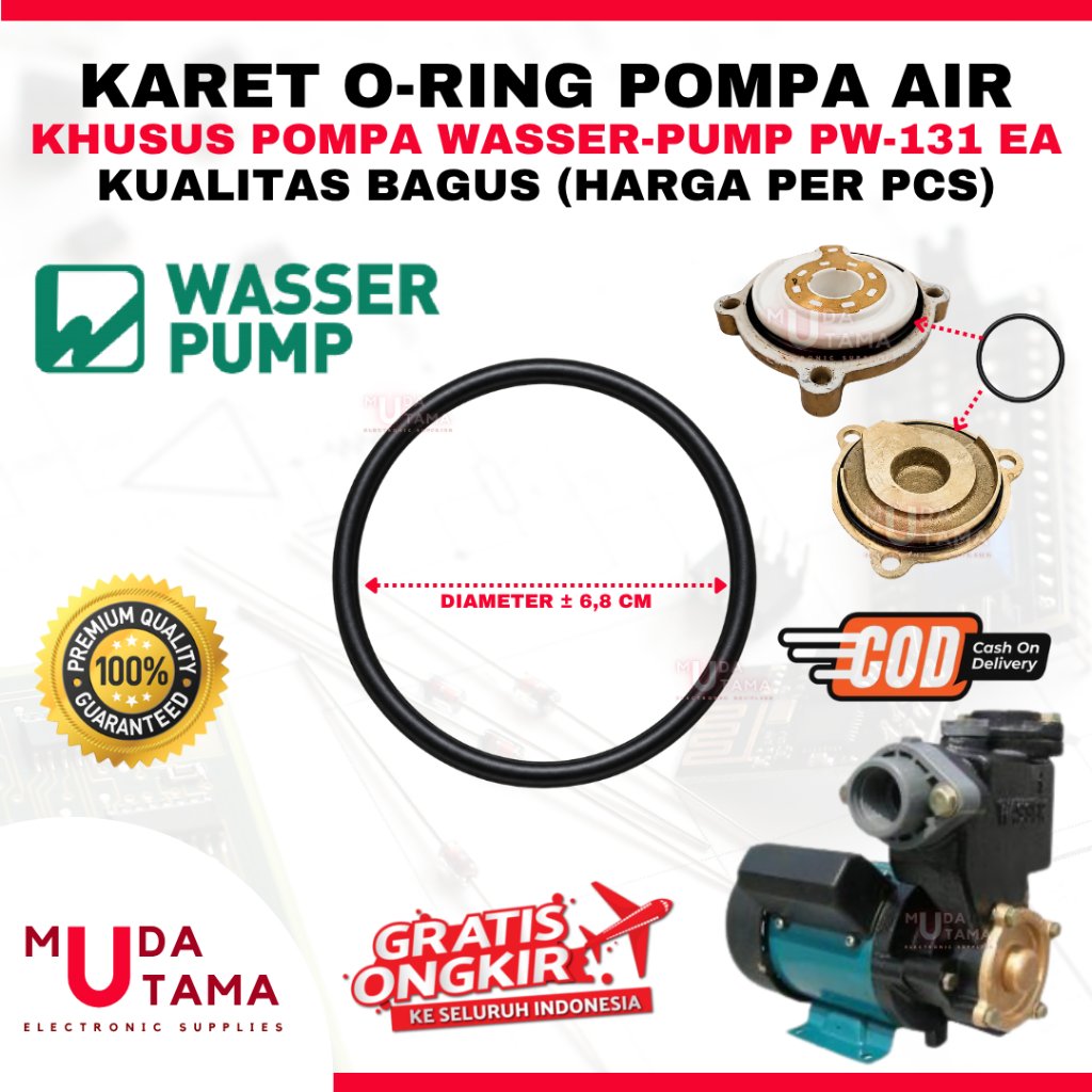 SEAL O-RING IMPELLER POMPA AIR WASSER PUMP PW131EA PW 131 EA - KARET SEAL POMPA AIR WASSER PW 131EA 