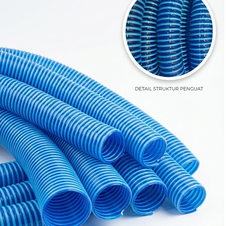 Selang Spiral ukuran 1inch, 1-1/4inch, 1.5inch, 2inch, 2.5inch, 3inch, 4inch (HARGA PERMETER) SELANG