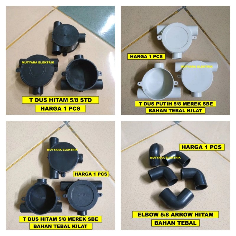 T Dus 5/8  T Dus Kabel Cabang 3 / T Dus 5/8 / Elbow Listrik 5/8 Knee Elbow Arrow 5/8 / keni knee 5/8