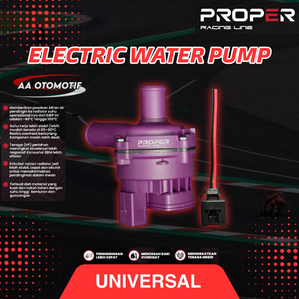 EWP Radiator PROPER RACING LINE Universal EWP PROPER UNIVERSAL Elektrik Waterpump Proper Racing Line