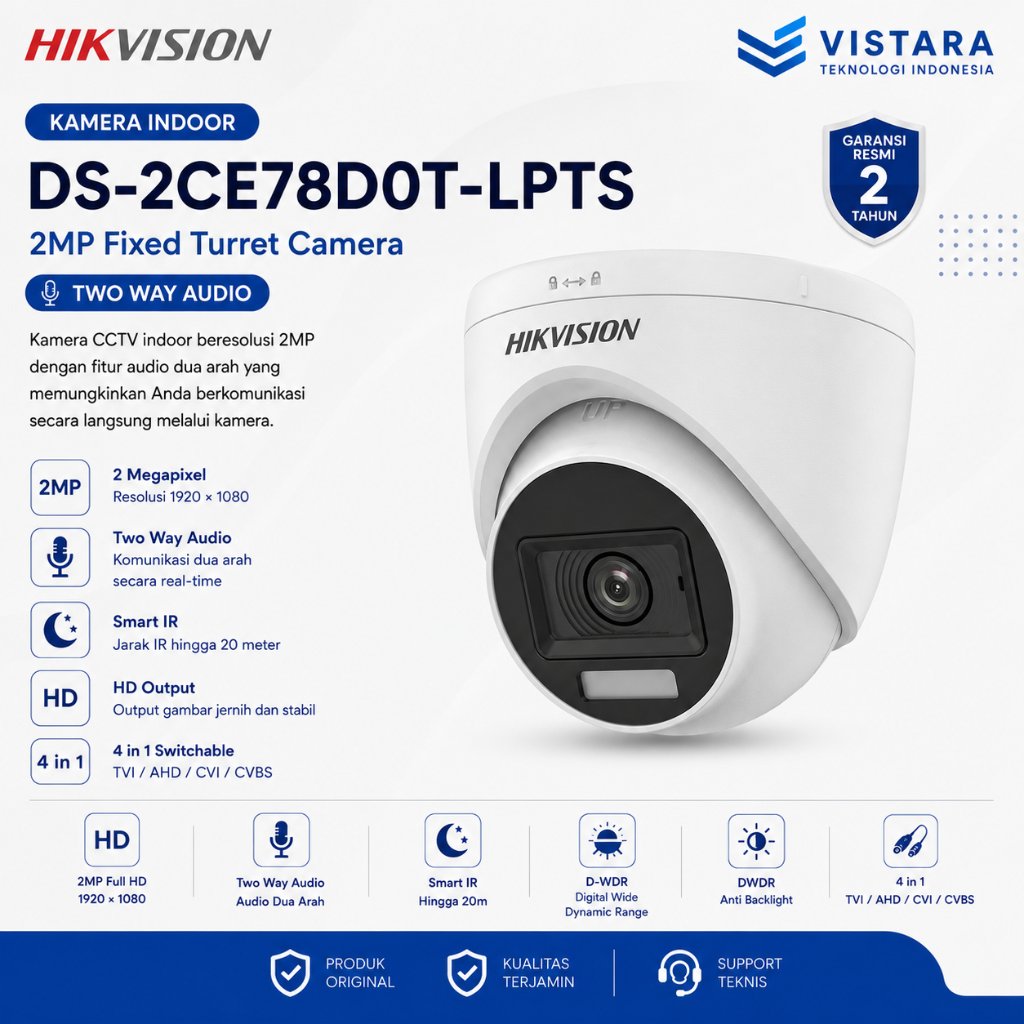 Hikvision analog DS-2CE78D0T-LPTS Kamera CCTV Indoor 2MP