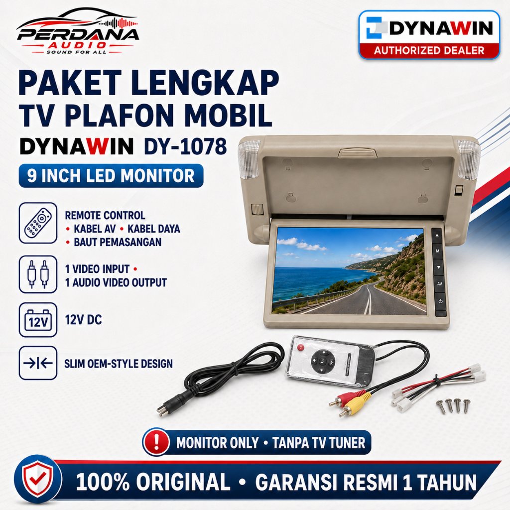 Monitor plafon / roof mobil universal 9" Model OEM Toyota Dynawin