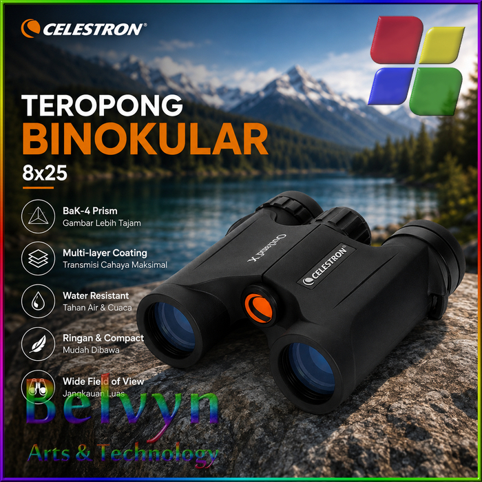 CELESTRON Teropong Binokular Telescope Outdoor Waterproof 8x25 - Outland X