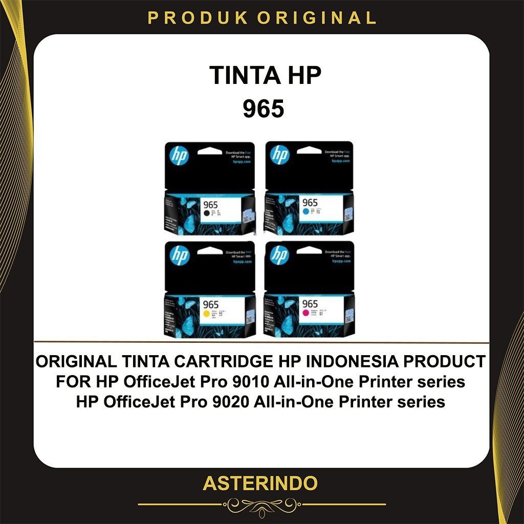 QC Cartridge HP 965 Tinta Printer Black Cyan Magenta Yellow HP965 Original Produk