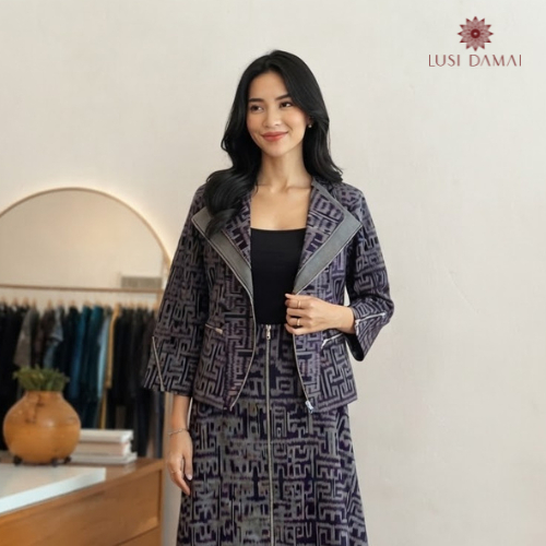Jivanta Jacket Endek Ungu Abu