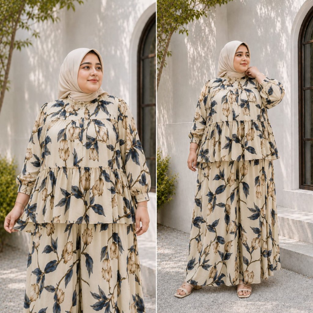 KANZA SET JUMBO RAYON LD 120CM 130CM 140CM // ONE SET WANITA JUMBO // SETELAN RAYON WANITA KEKINIAN 