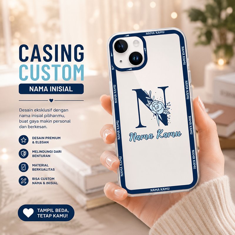NUANSACASE Case HP Custom Nama & Inisial Untuk SAMSUNG A57 - A37 - A56 - A55 - A54 - A53 - A52 - A52