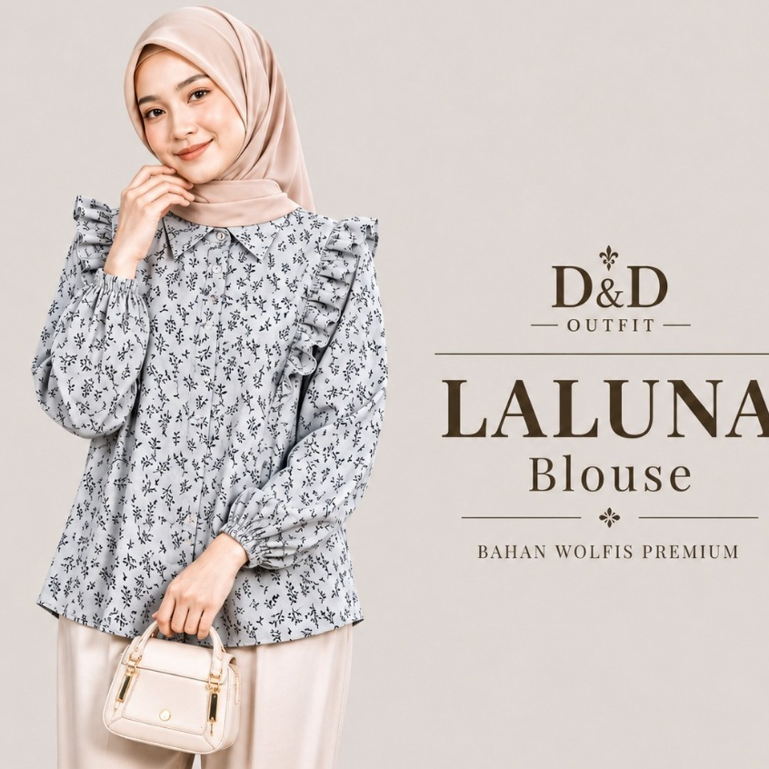 PROMO Kemeja Oversize Blouse Wanita Bunga