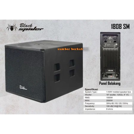 Subwoofer Aktif Black Spider 1808SM 1808 SM Original 18in 18 in 18inchi 18 inchi Model Full RAM RMS 