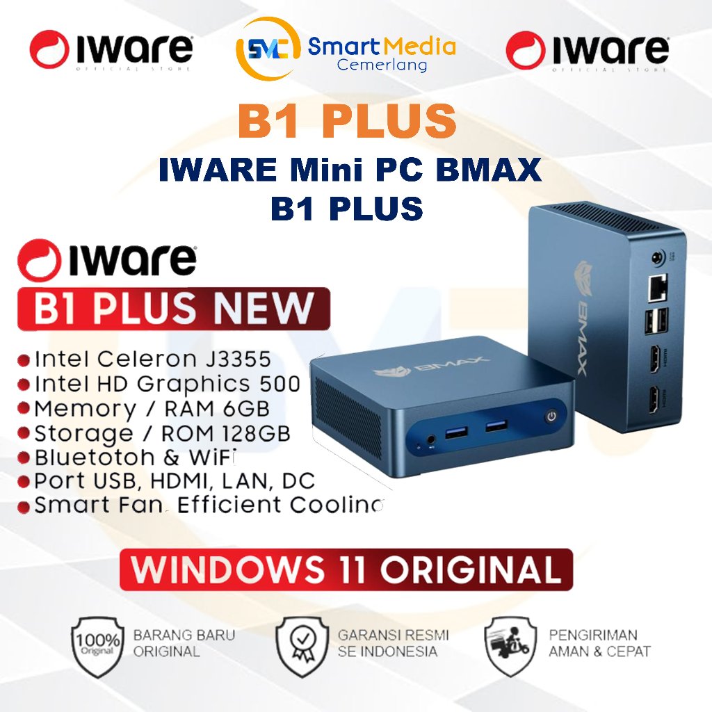 IWARE Mini PC BMAX B1 PLUS - Cell-J3355 - 6GB - 128GB - W11