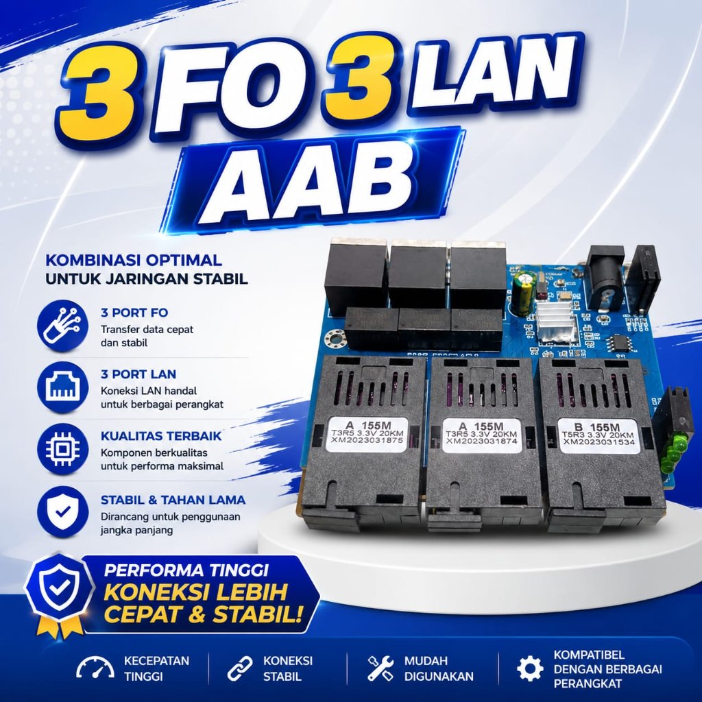 KONVERTER 3 FO 3 LAN PCB