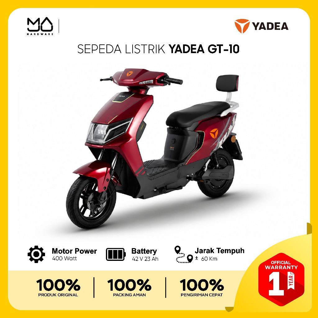 YADEA Sepeda Listrik Yadea GT10 Desain Futuristik Tahan Lama | 48 V 23 Ah  - Garansi Resmi