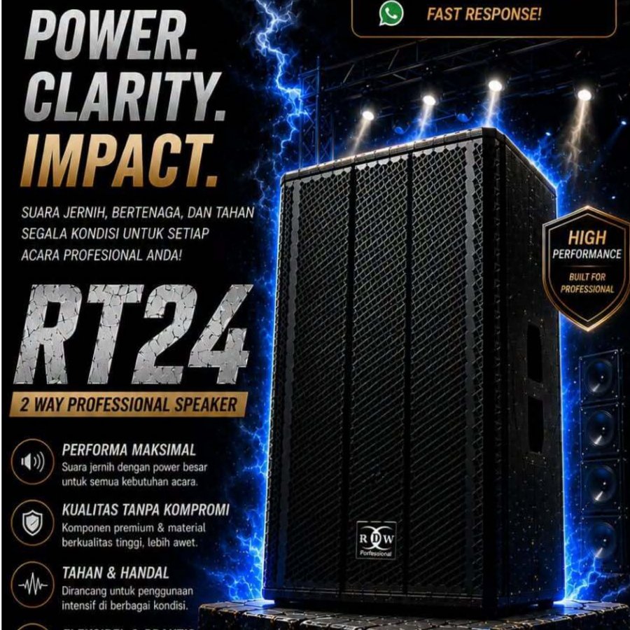 Speaker Pasif  RT 24 / RT24 - 12"X2 NEODYNIUM ORIGINAL RDW