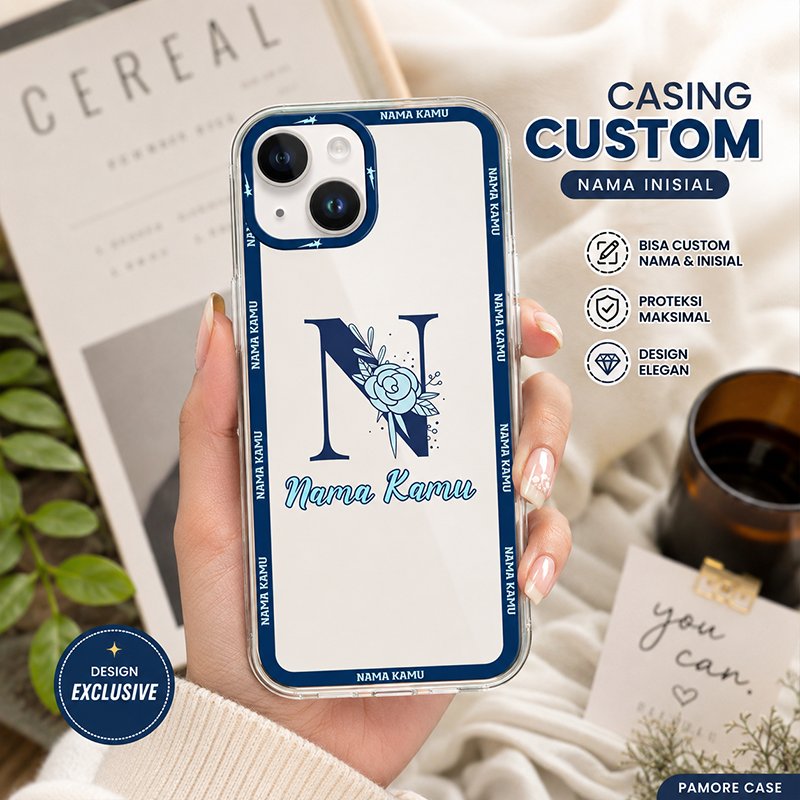 SENSECLUB Case HP Custom Nama & Inisial Untuk SAMSUNG A57 - A37 - A56 - A55 - A54 - A53 - A52 - A52S