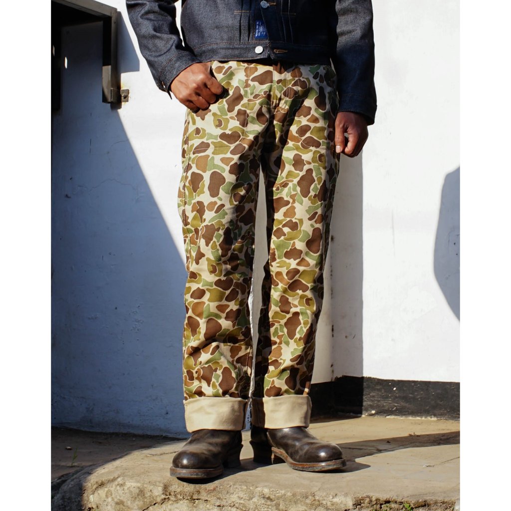 Mihane Jeans - Celana Jeans Pria - Modified P-42 Frogskin Camo Pants 10oz Sanforized - Straight Cut