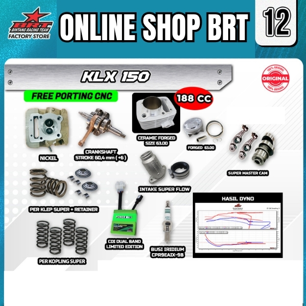 PAKET TRABAS SUPER 12 17 18 19 BRT KLX 150 DTRACKER 150 Paket Bore Up 170CC 188CC