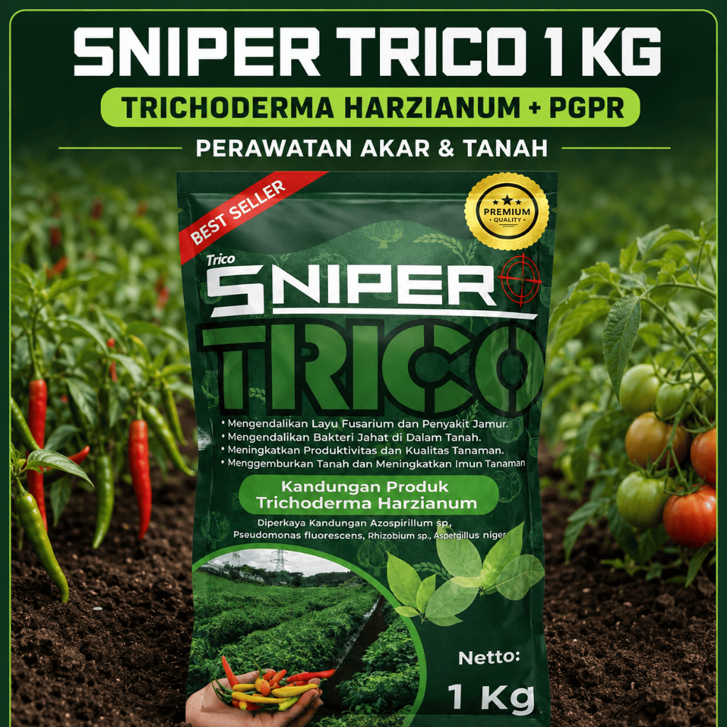 Tricosniper 1KG Trichoderma Harzianum PGPR Biofungisida Pengendali Fusarium dan Antraknosa
