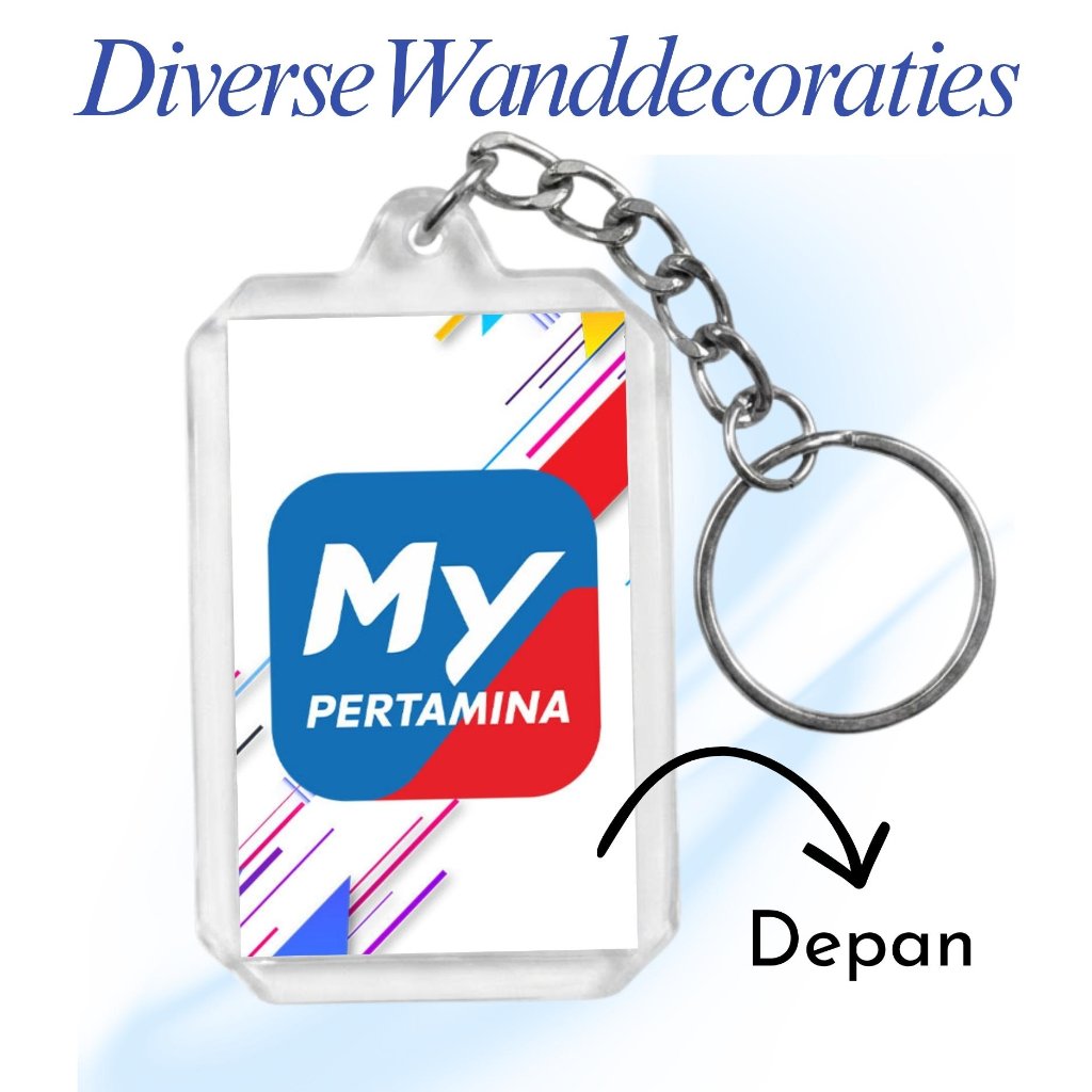 Keychain Akrilik 2 Sisi Custom QR My Pertamina - Gantungan Kunci Akrilik Custom My Pertamina QR Code
