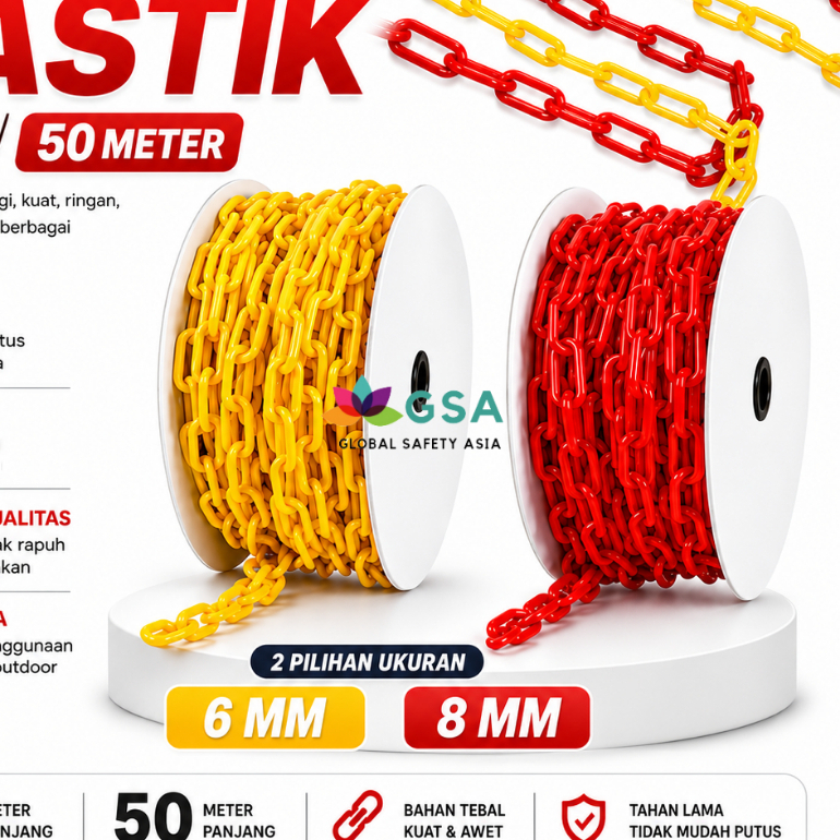 Chain Plastic Rantai Plastik Plastic Chain PVC 8mm