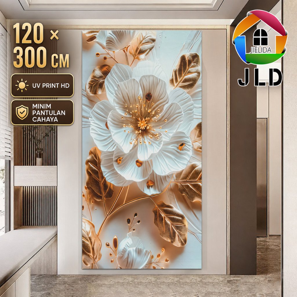JieLiDa wallpaper kamar stiker dinding 3d bunga Uk 120x300cm PREMIUM stiker vinyl dekorasi kekinian 