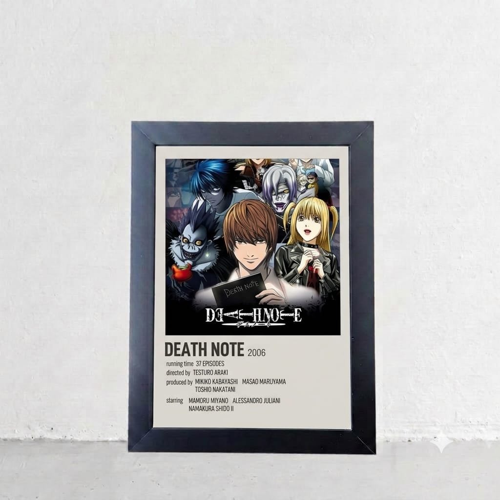 hiasan dinding poster anime death note & bingkai frame