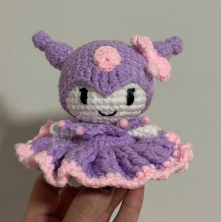Crochet Kuromi Amigurumi Plushie Doll Rajut Gantungan Boneka Kuromi